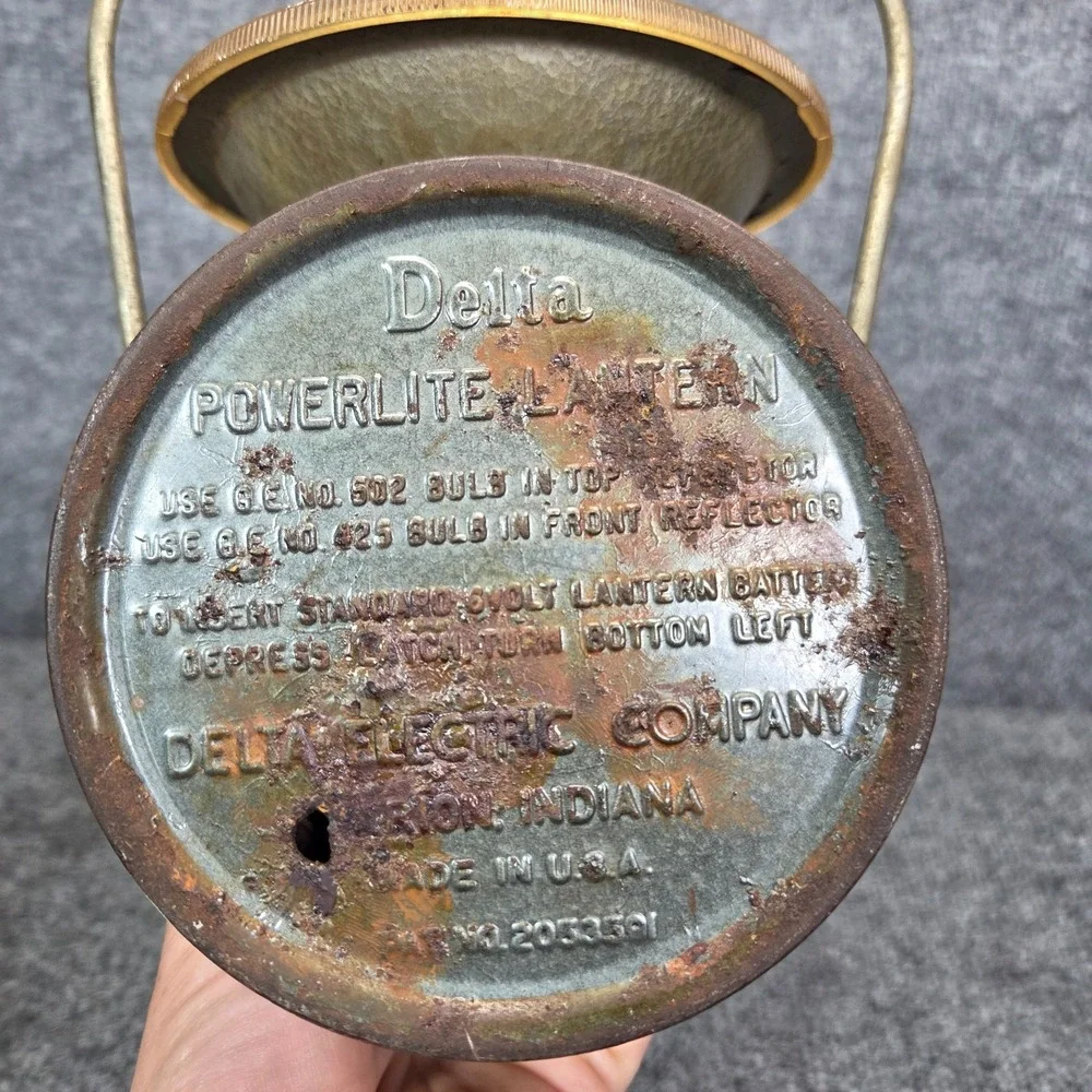 Vintage Delta Powerlite Double Globe Train Railroad Lantern USA Untested Antique